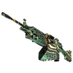 StatTrak™ M249 | Emerald Poison Dart (Minimal Wear)