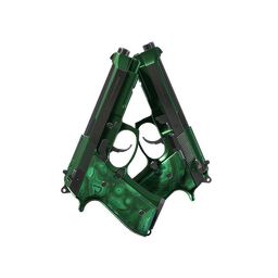 Dual Berettas | Polished Malachite (Minimal Wear)