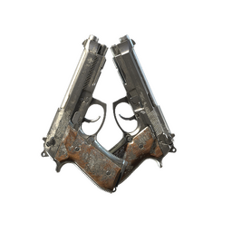 Dual Berettas | Silver Pour (Battle-Scarred)